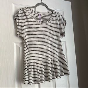 Alya Black & White Stripe Top Blouse XS